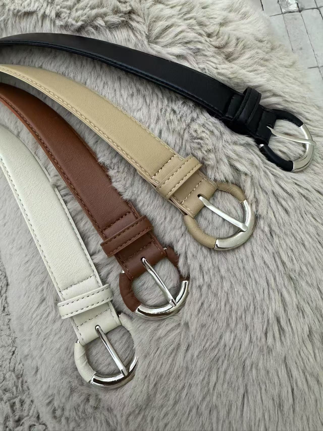 Half metal leather belt 