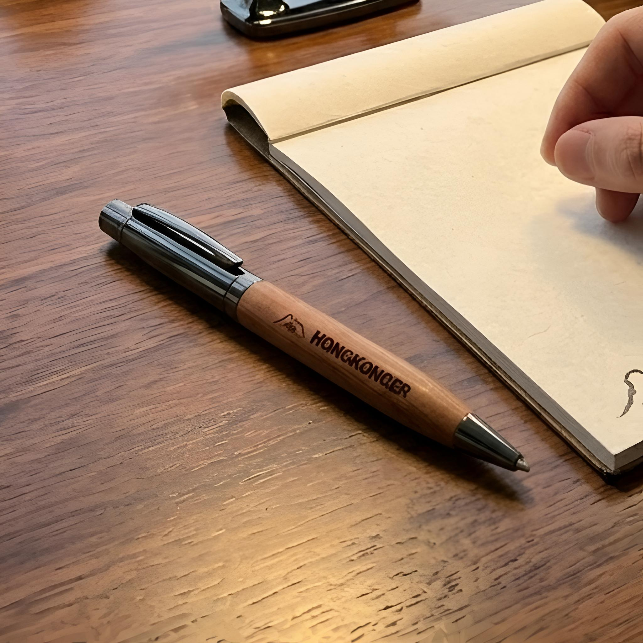 HONGKONGER 獅子山・實木金屬原子筆 (黑0.5mm)
