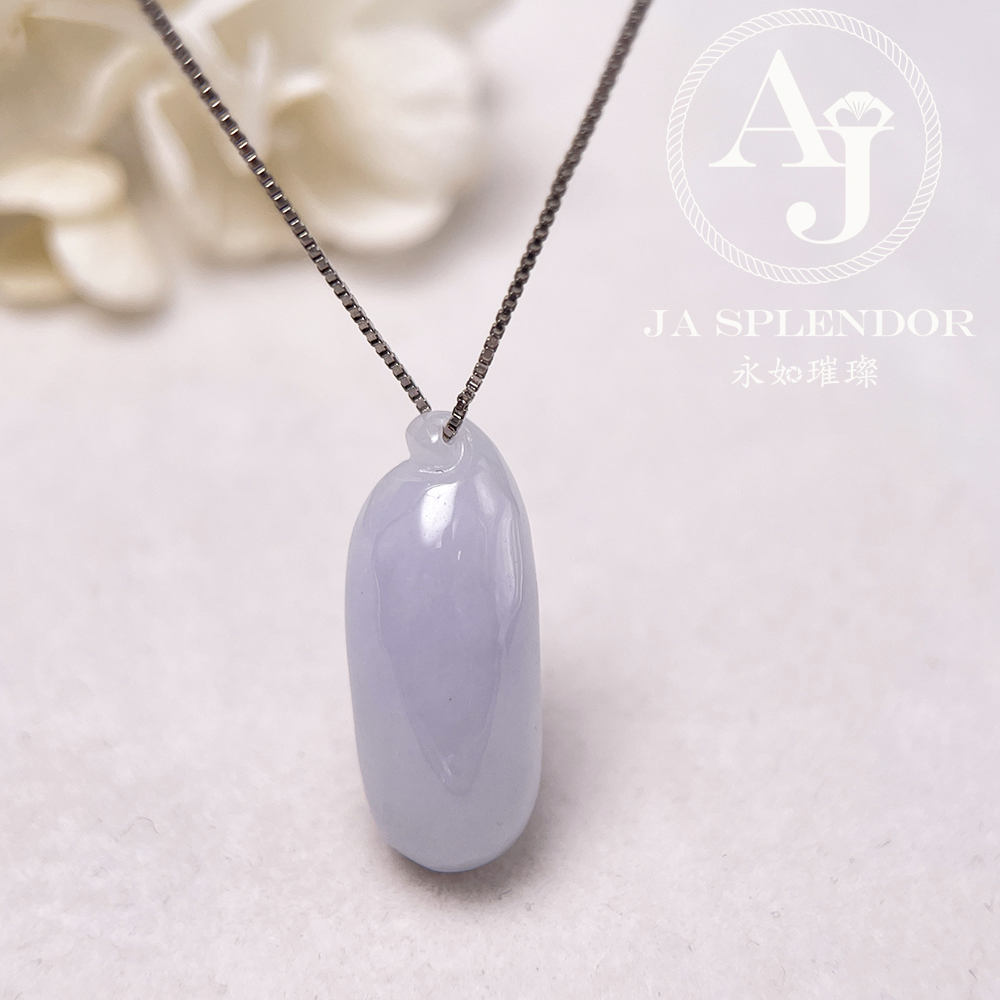 JN-1243 天然翡翠A玉 冰潤淡紫福瓜/萬壽果吊墜
