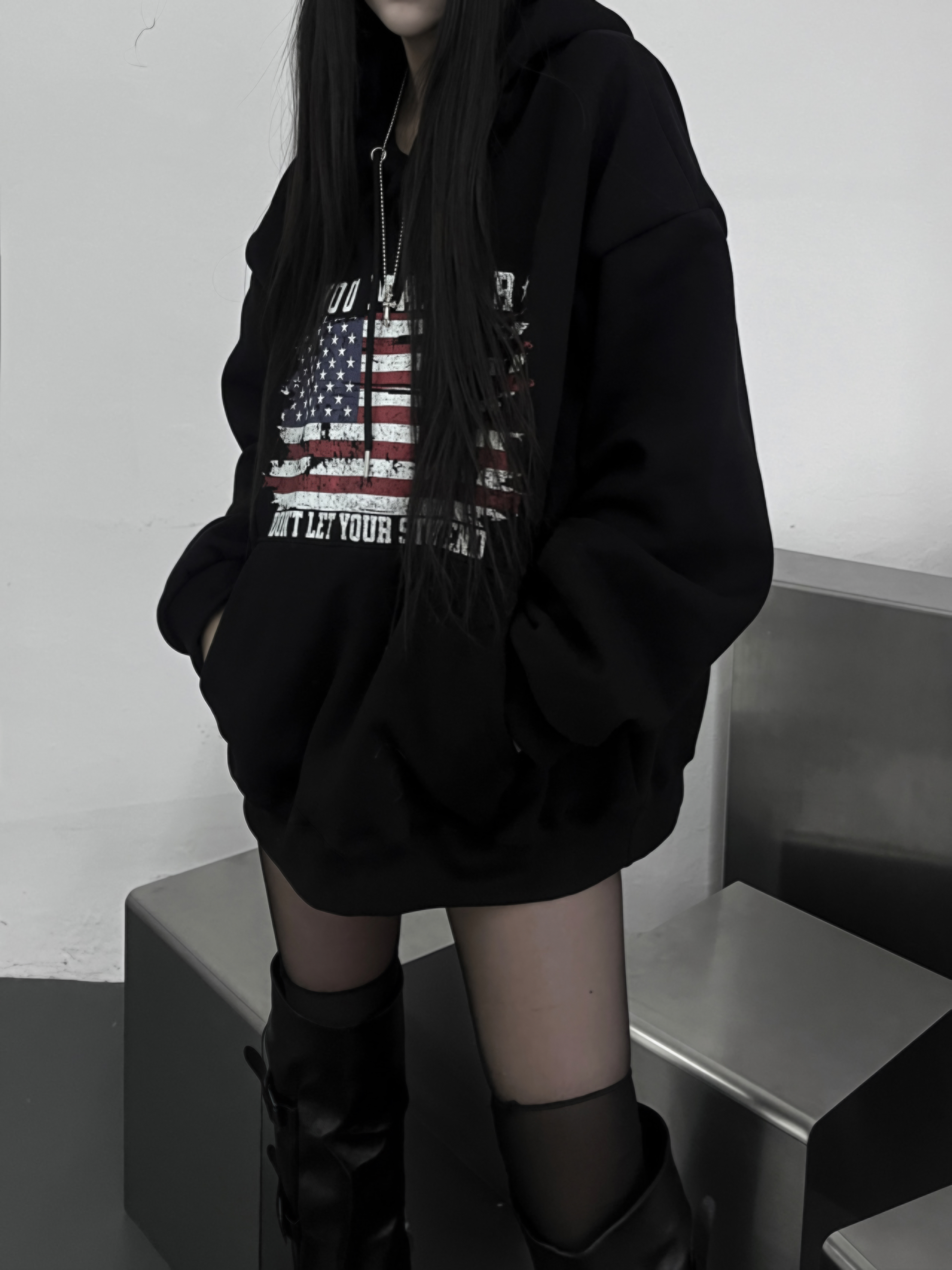 American Flag Oversized Hoodie(Unisex)