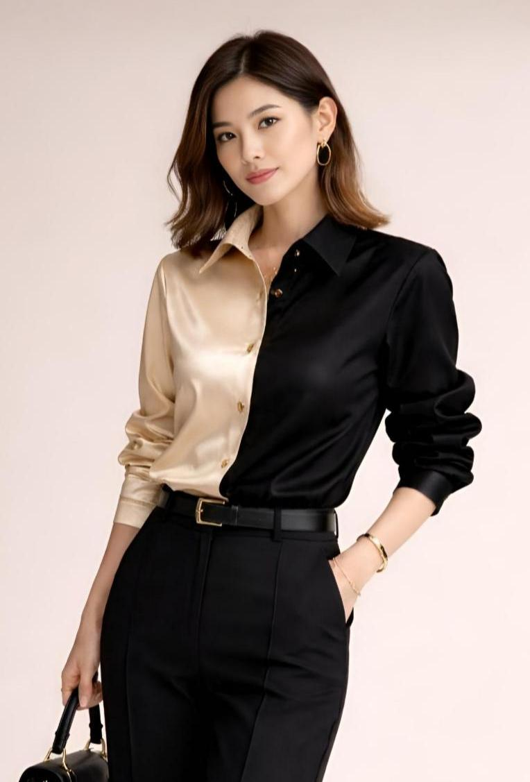 Satin Contrast Shirt