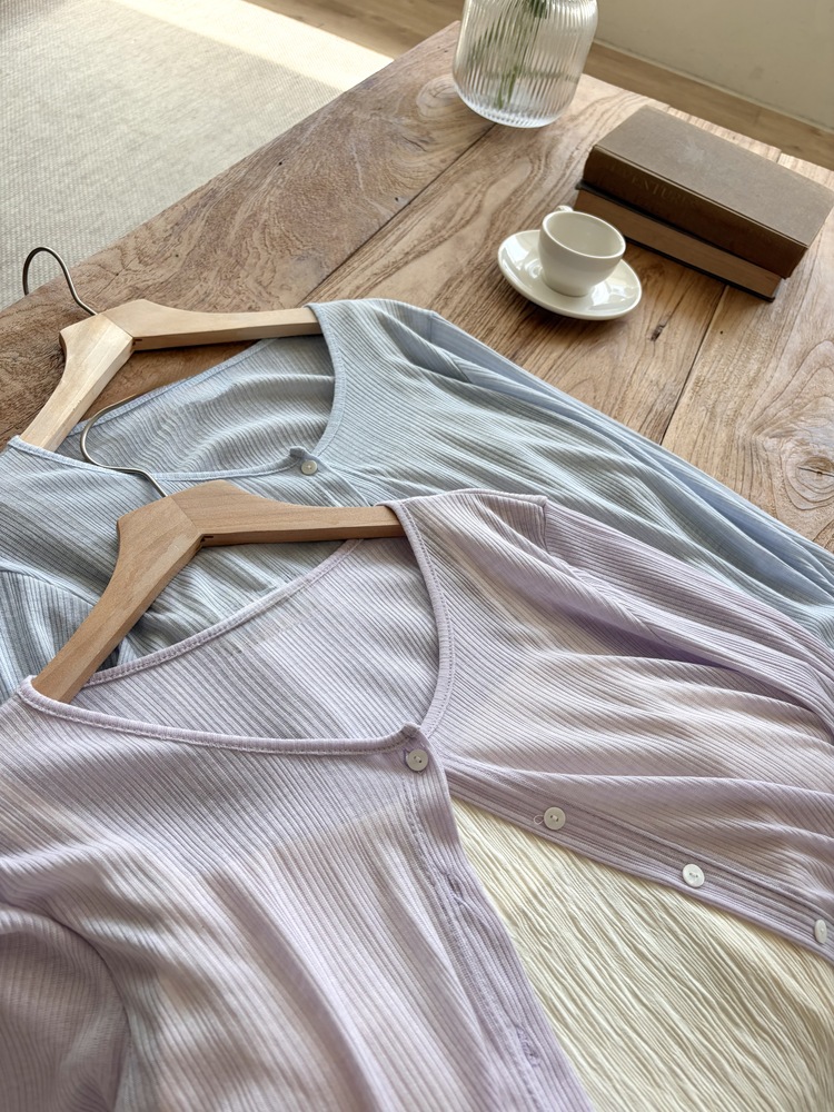 Airy Pastel Cropped Cardigan (Lavender)
