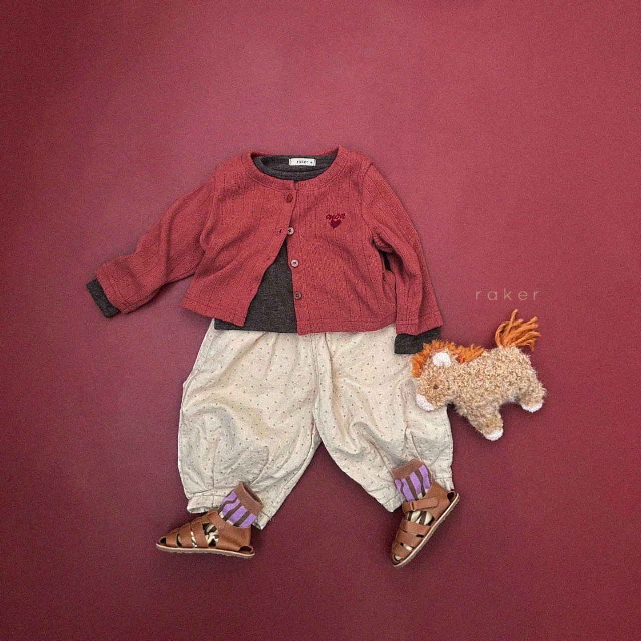 Raker | Heart Eyelet Cardigan