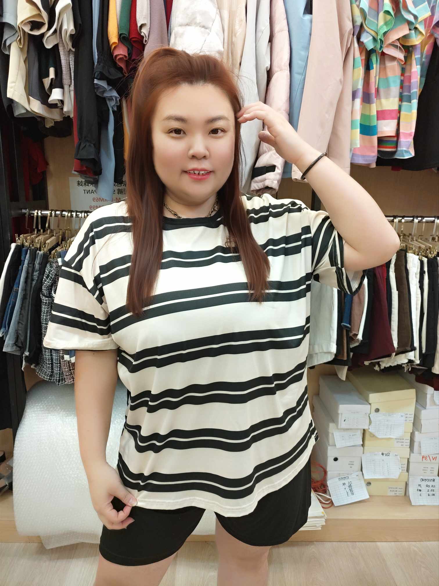 NBD25 YY0113 大码短袖短裤睡衣套装（款式颜色随机⚠️）（胸围 140CM以内）