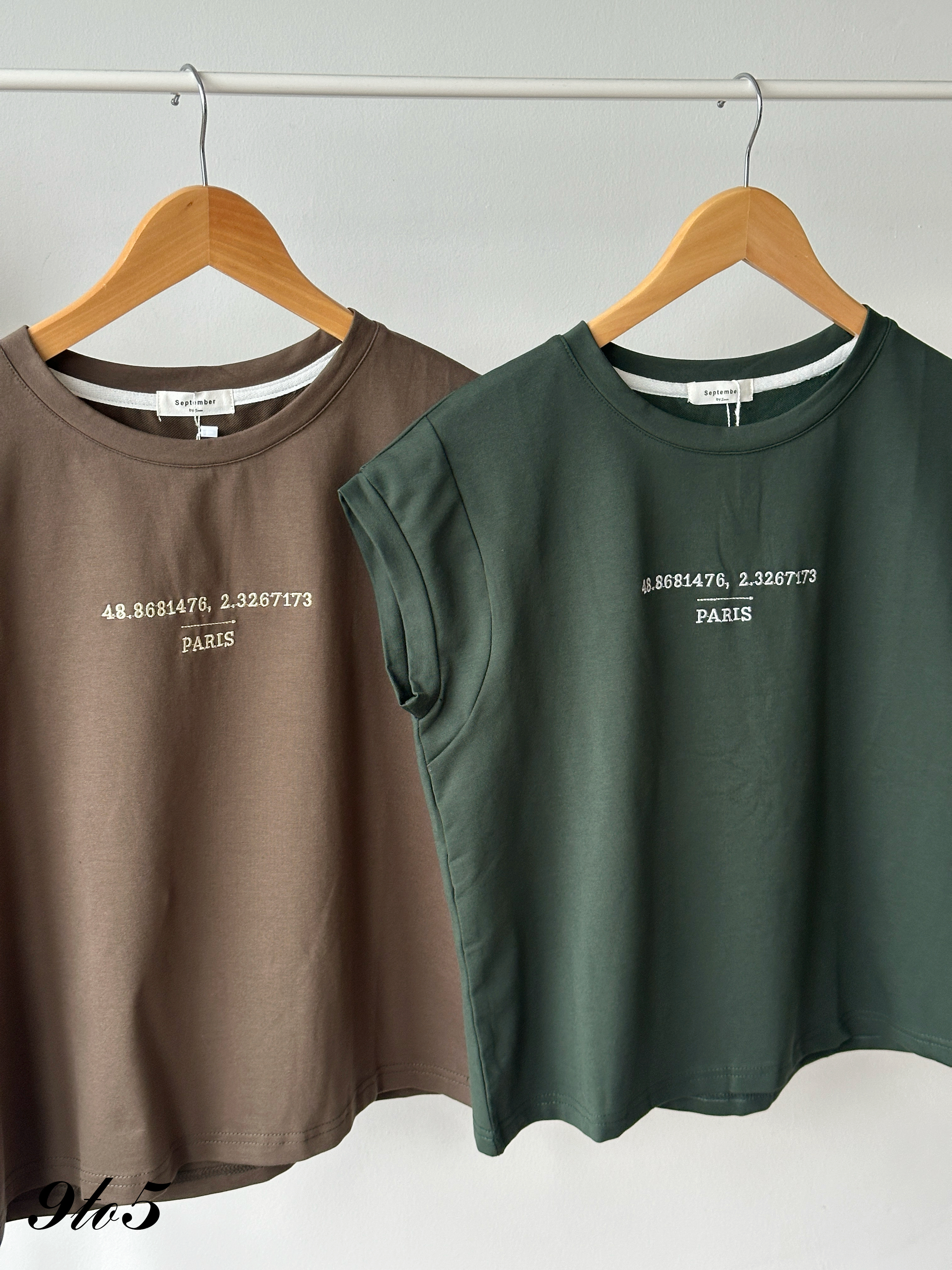 T4343 Embroidery Wording Tee - 4 Colors 