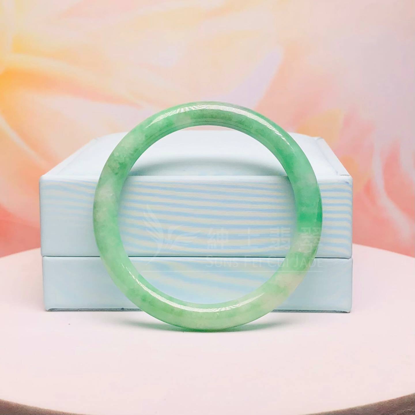 滿綠甜色圓鐲 50.6mm