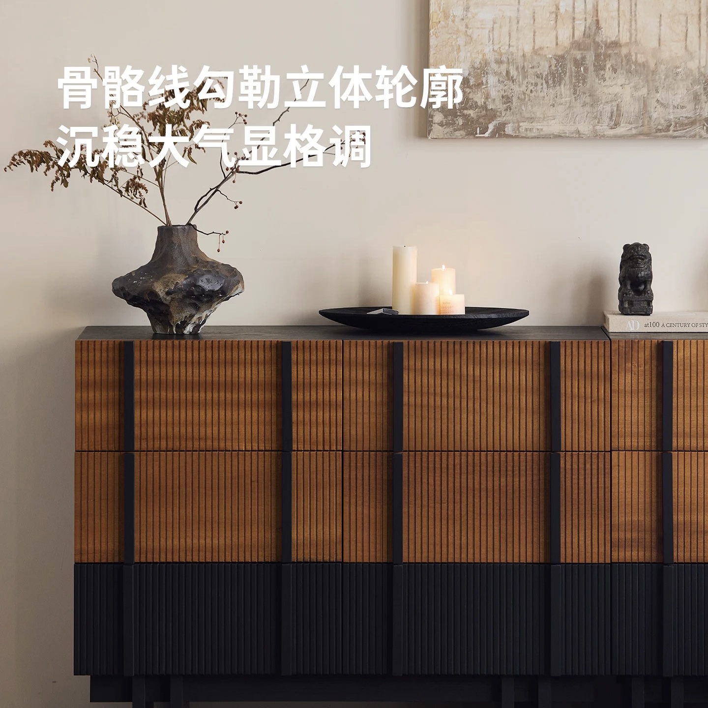 聽懷六斗櫃中復古風實木家用儲物櫃復古收納儲物抽屜櫃邊櫃玄關櫃 Lockers