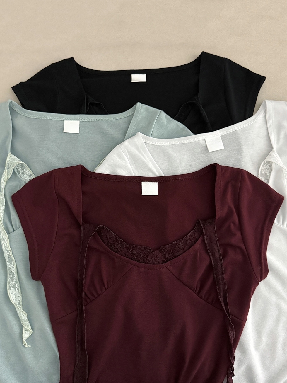 Lace-Trim Halter Layered Top