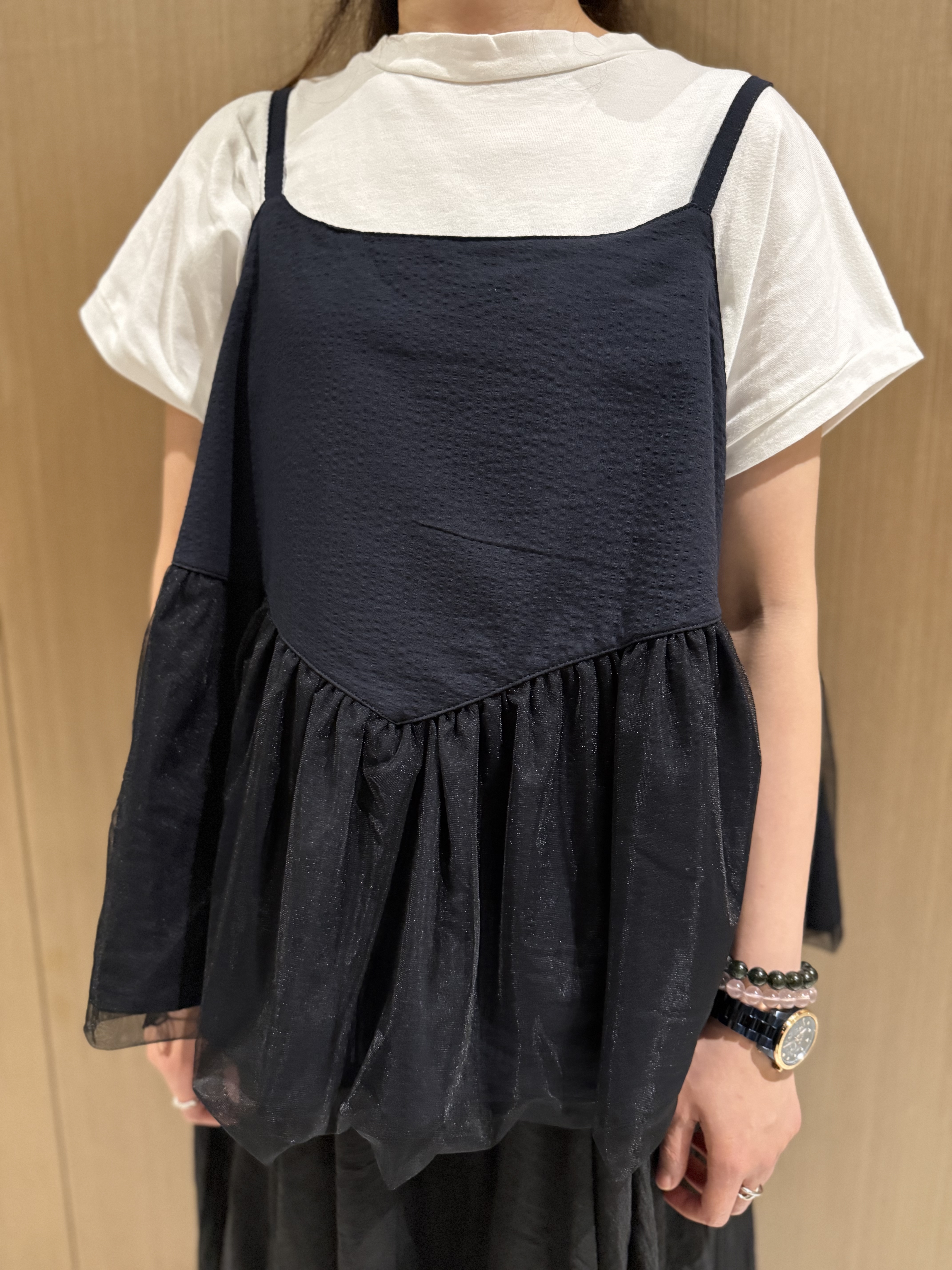 泡泡棉拼紗紗吊帶