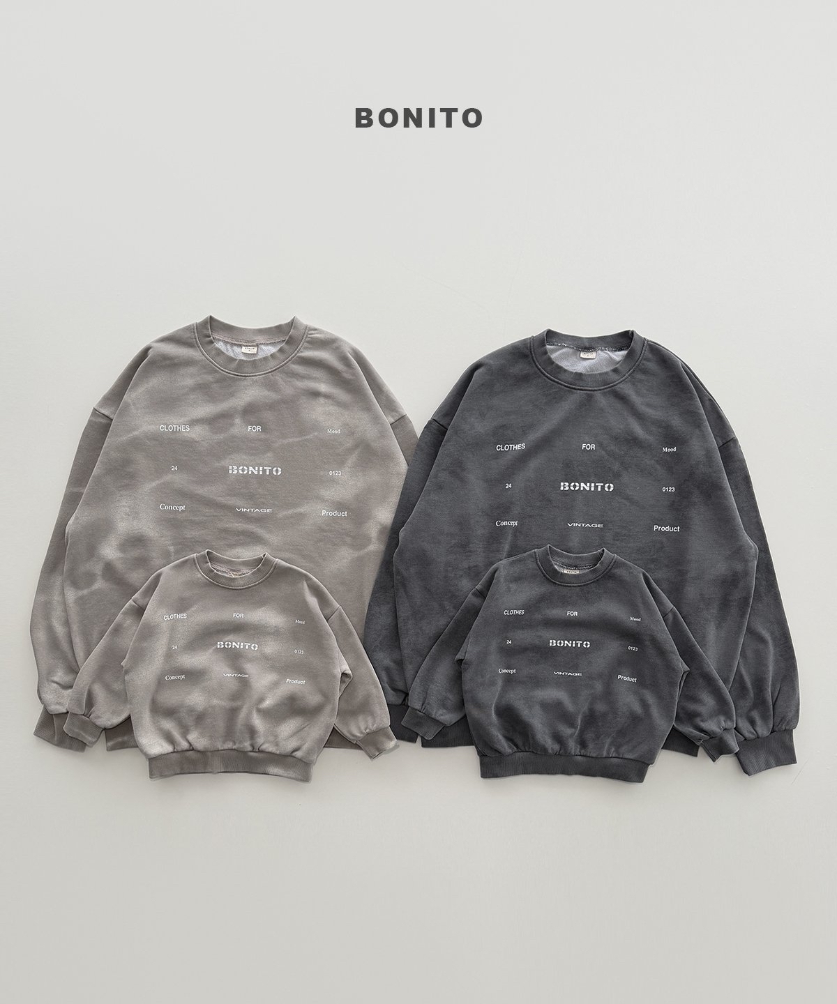 Bonito | Fog Pigment Sweatshirt (+Adult)