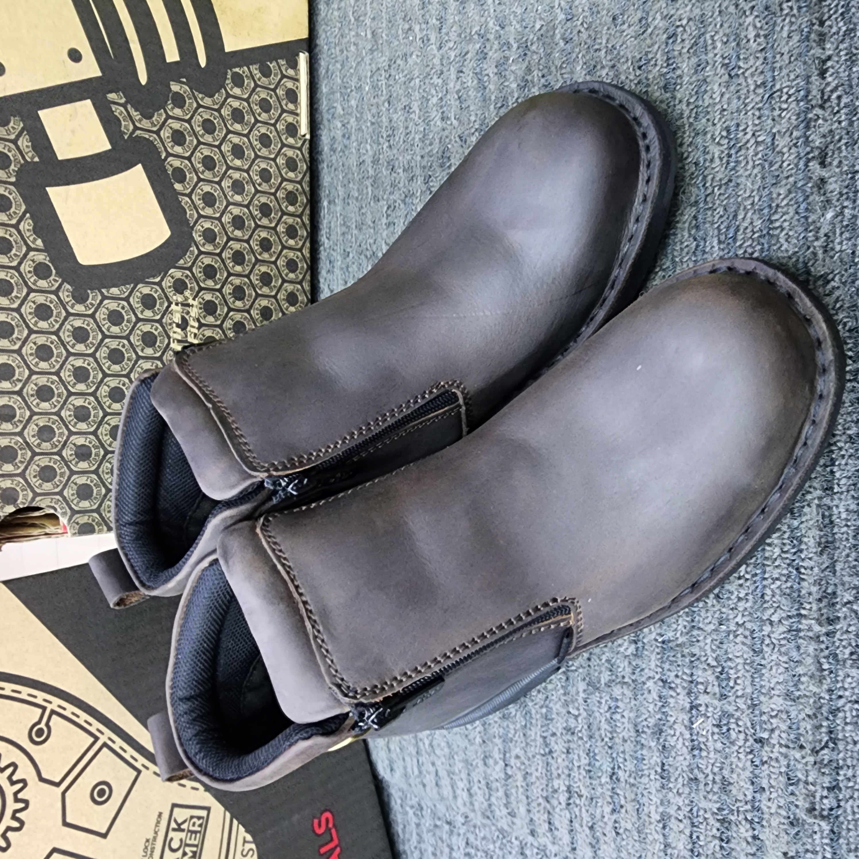 Kasut Keselamatan Black Hammer 4000 Series Mid cut Zip on Safety Shoes BH 4663 Leather SIRIM DOSH Boots Tahan Lasak Keselamatan
