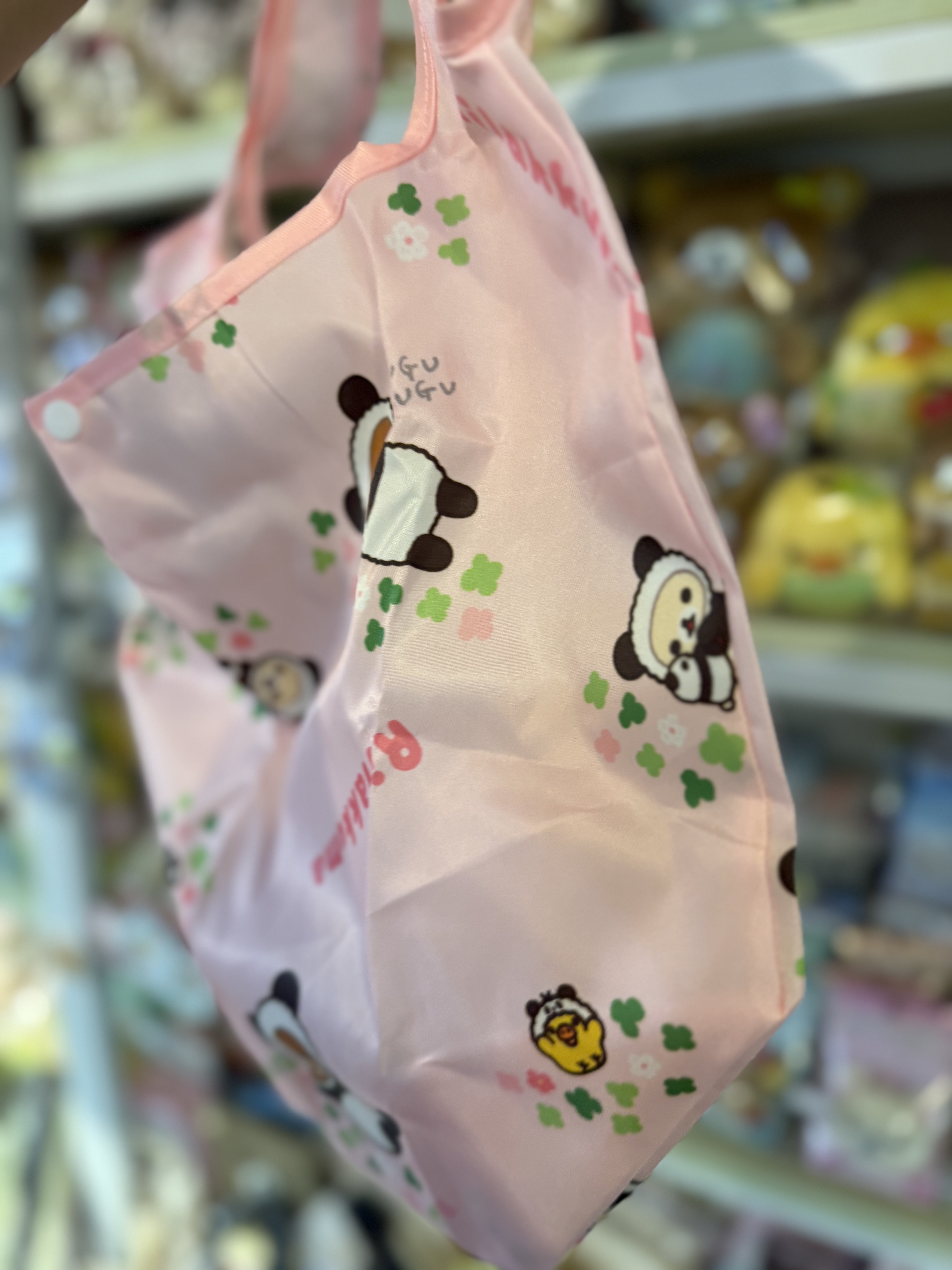 《現貨》全新日本限定Rilakkuma 熊貓造型公仔型環保袋連頭型環保收納袋