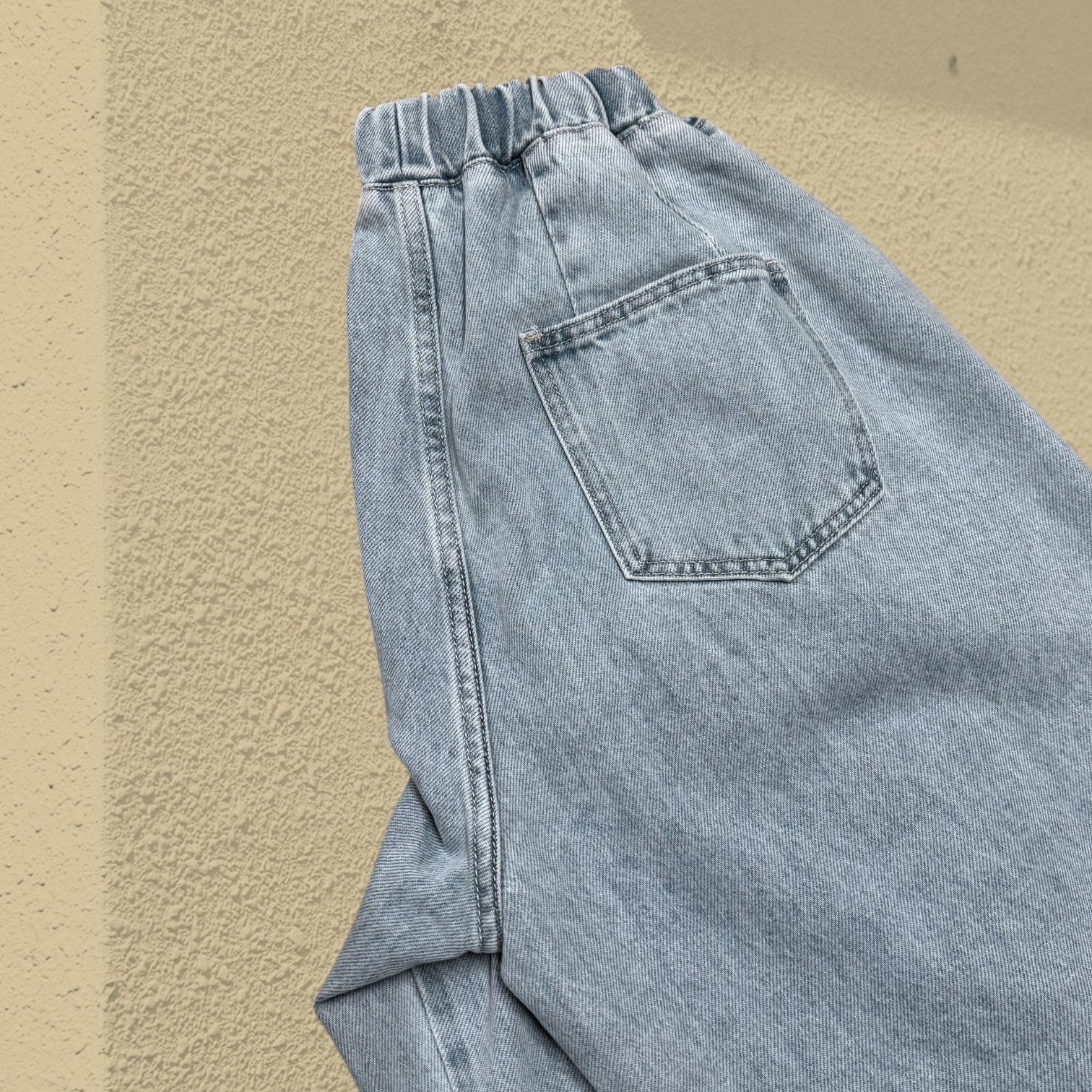 221183 全橡筋腰洗水牛仔褲