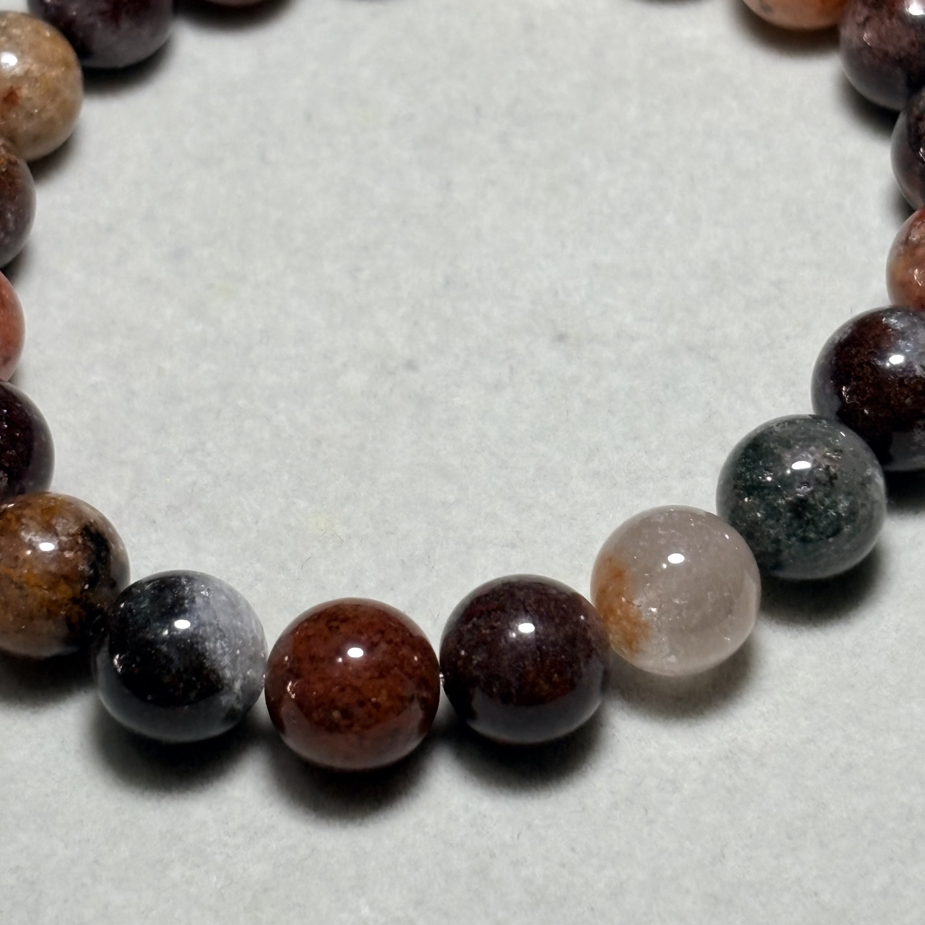 四季幽靈（彩幽靈）水晶手串 No.4580 Flower Phantom Quartz 丨10mm珠17cm手圍