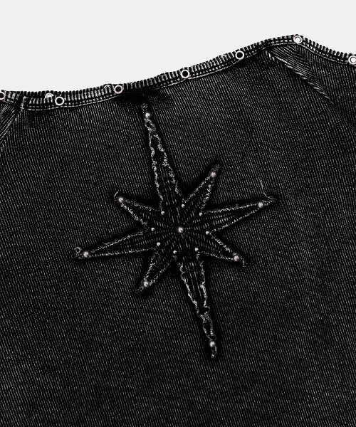 Viper Cotton Rib Asymmetric Top - Black