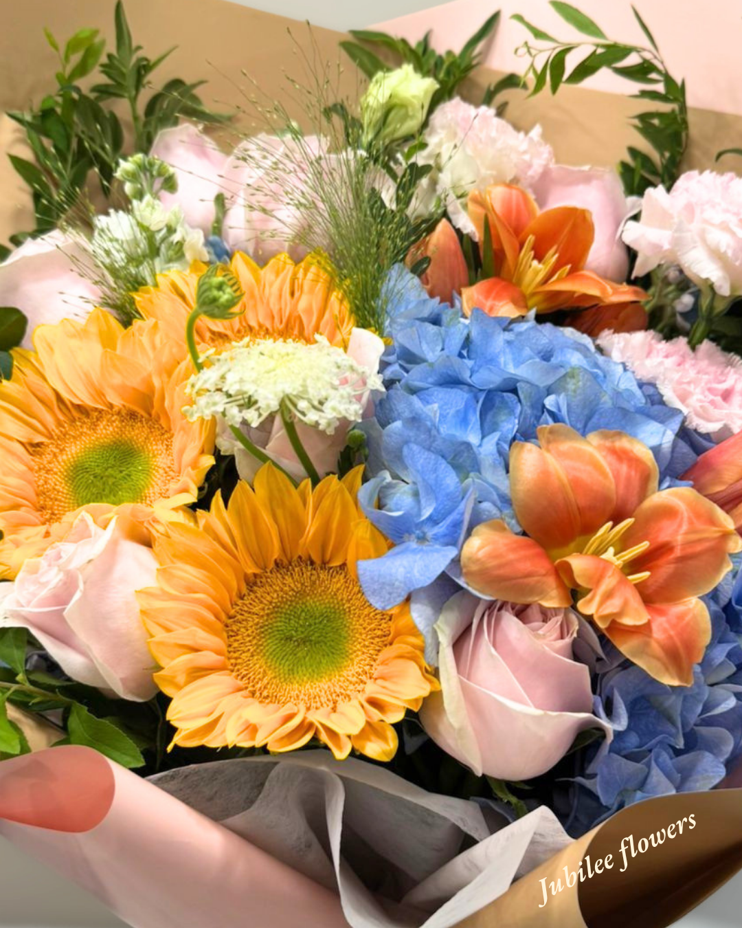 🌻向日葵 · 繡球 · 玫瑰 · 鬱金香花束