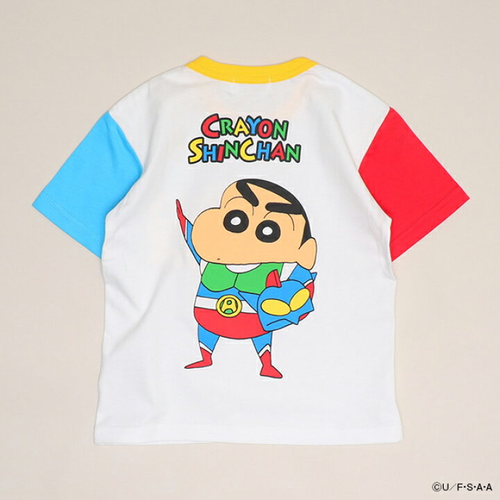 🇯🇵預訂 日本直送🇯🇵Babydoll x蠟筆小新系列兩色人物前後印花口袋撞色短袖T恤