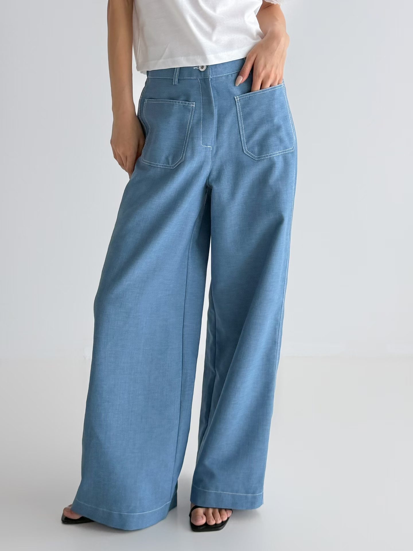 車線前袋直腳褲