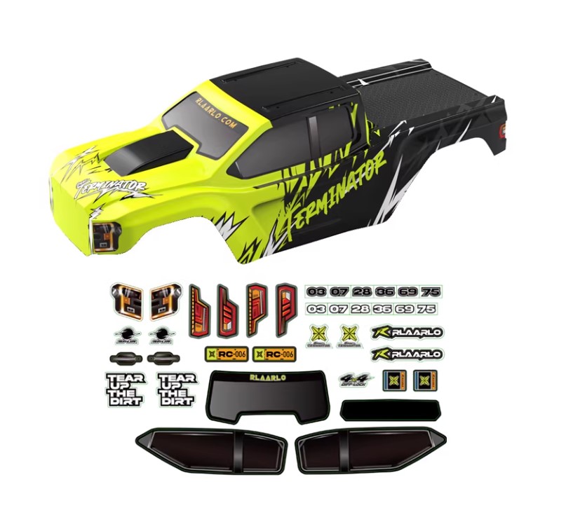 全新 Rlaarlo MINI 1:10 Monster Truck V2 大腳車 PVC 車殼 | 雷拉洛 | 黃黑色