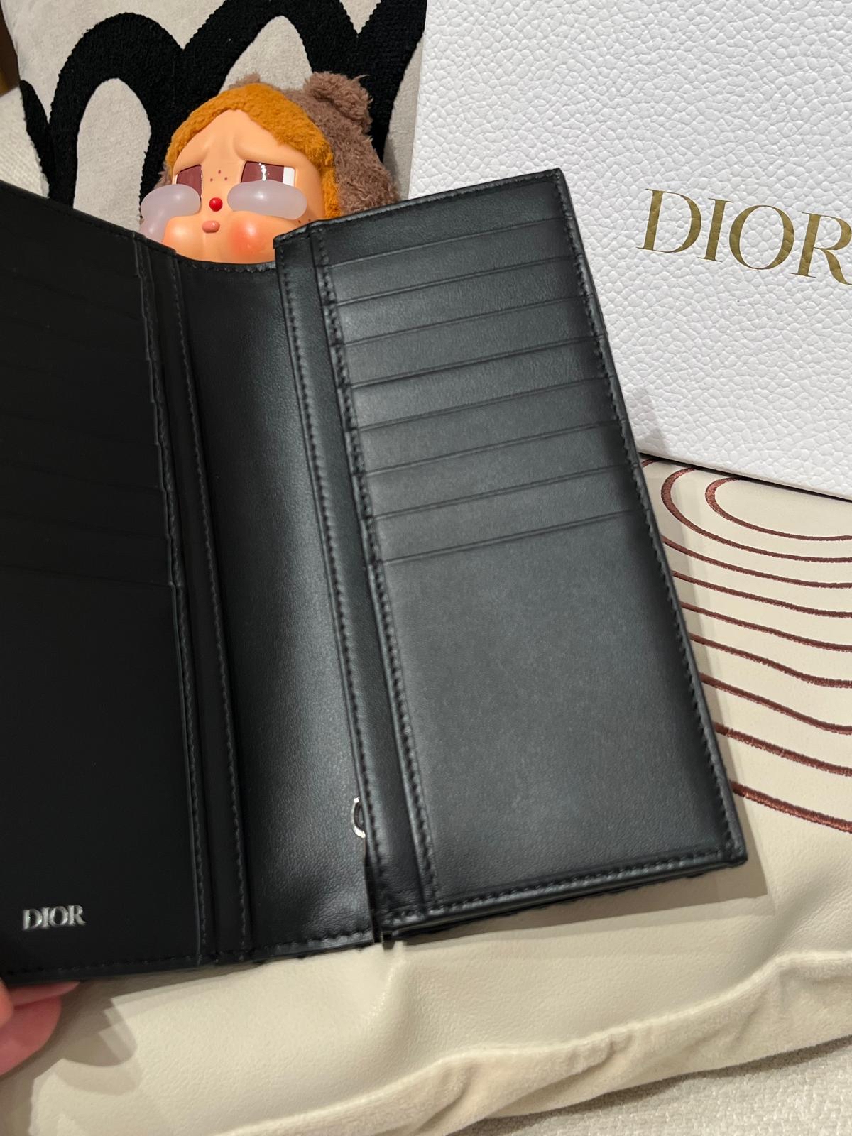 未使用品 Dior Long Vertical Wallet Black Dior Oblique Jacquard 100%Authentic, Unused ✅Box