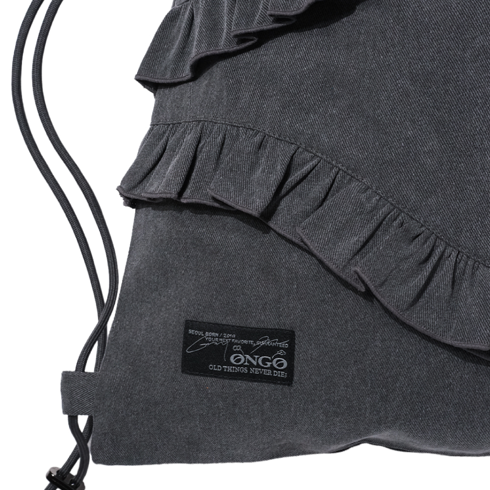 Flower Knot Ruffle Bag_Charcoal 