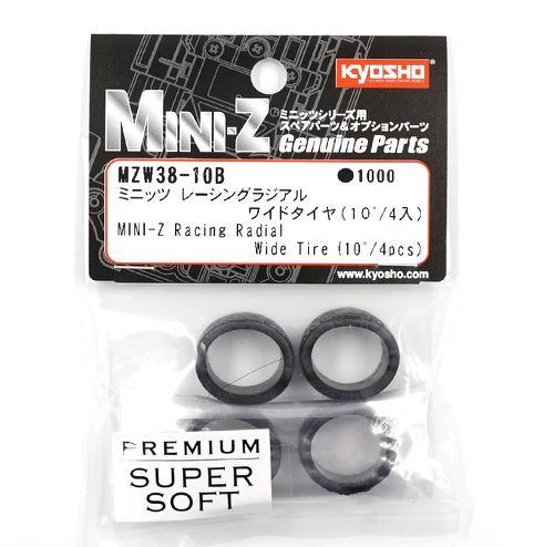 10 Degree Wide Racing Radial Tire 4 pcs For Mini-Z MR03 MR04