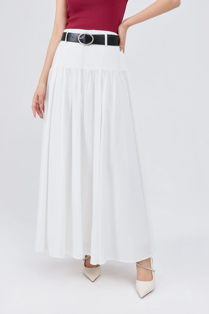 12241321 Soft Flow High-Waist Maxi Skirt