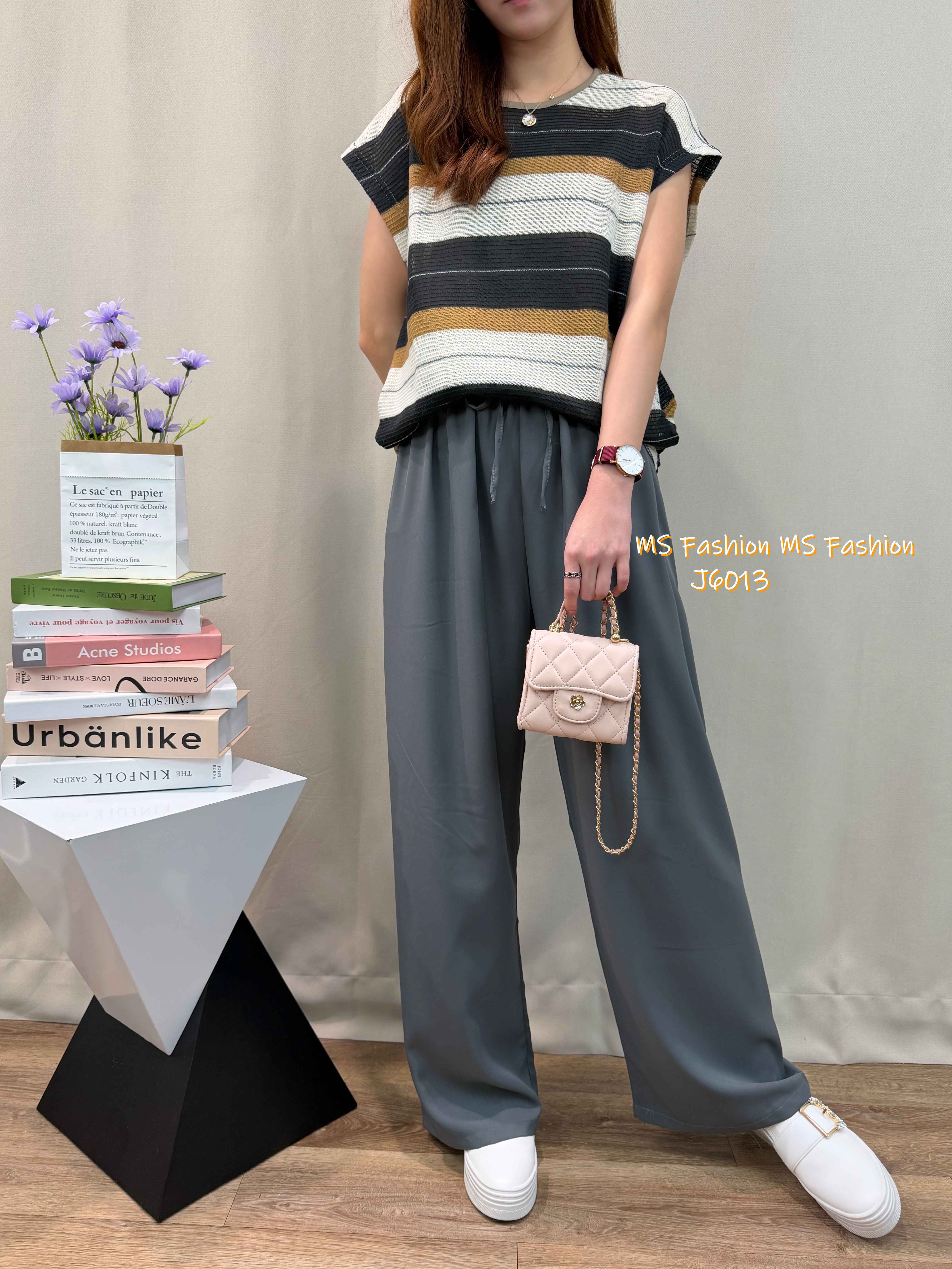 J6013 韓國🇰🇷靚色闊筒褲