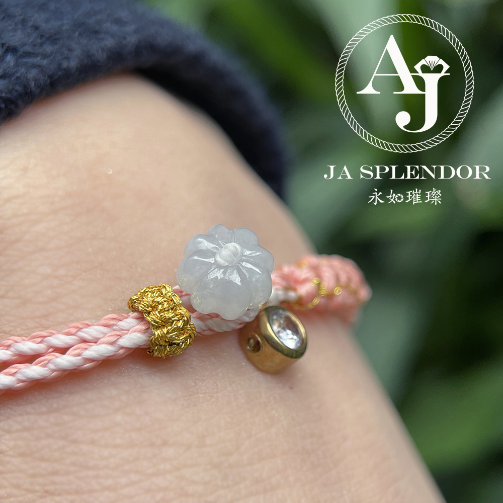 FBG26-H02 天然翡翠A玉 冰種花開手繩（私人訂制）