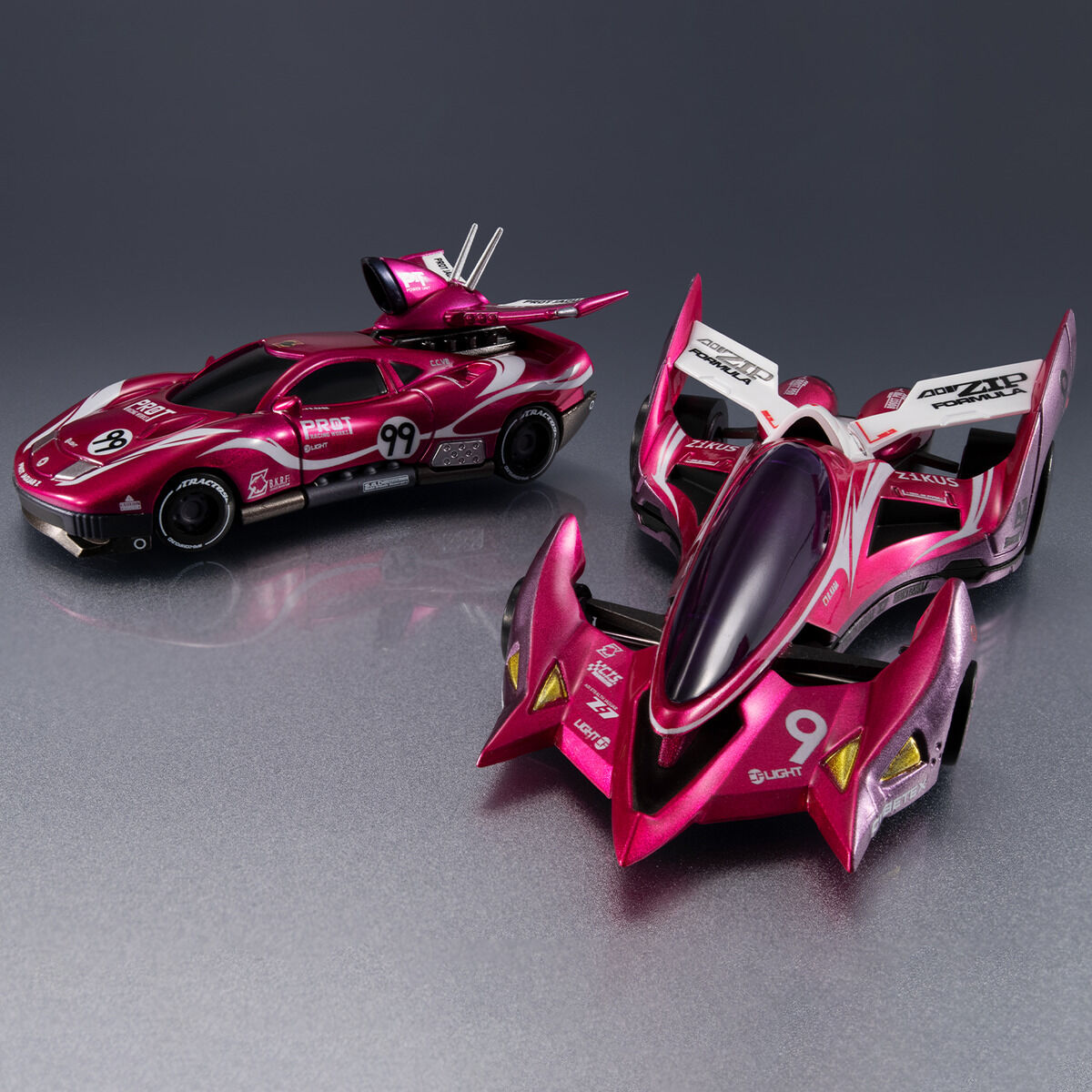 (預訂訂金 $200) (總價 $493) (魂限) MegaHouse C.F.C. Cyber​​ Formula Collection -Heritage Edition- 新世紀GPX 高智能方程式 ~繼承豹之魂 (原型豹 Z-6 / 隱形豹 Z-7) 2車 套裝 (連特典立牌及金屬牌2款) (行版)