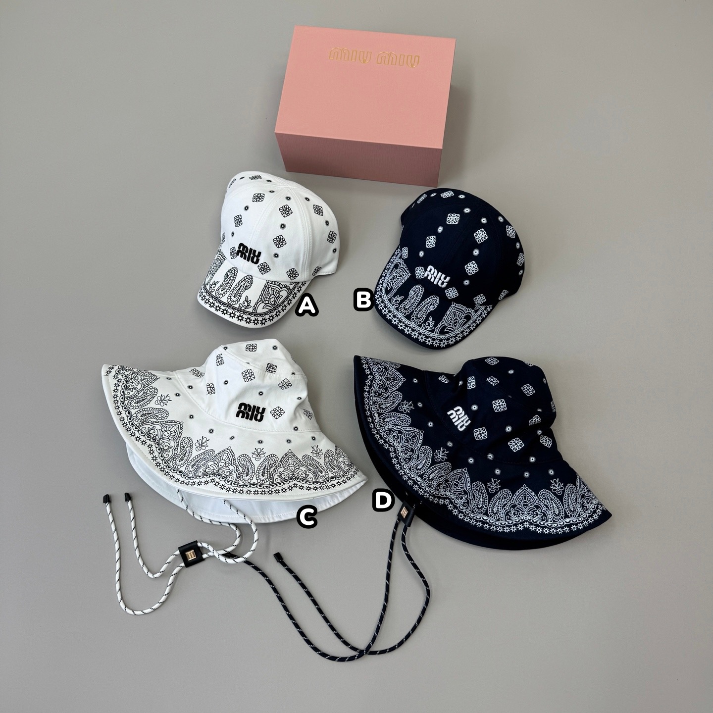 MiuMiu 佩斯利花紋印花棒球帽 / 漁夫帽