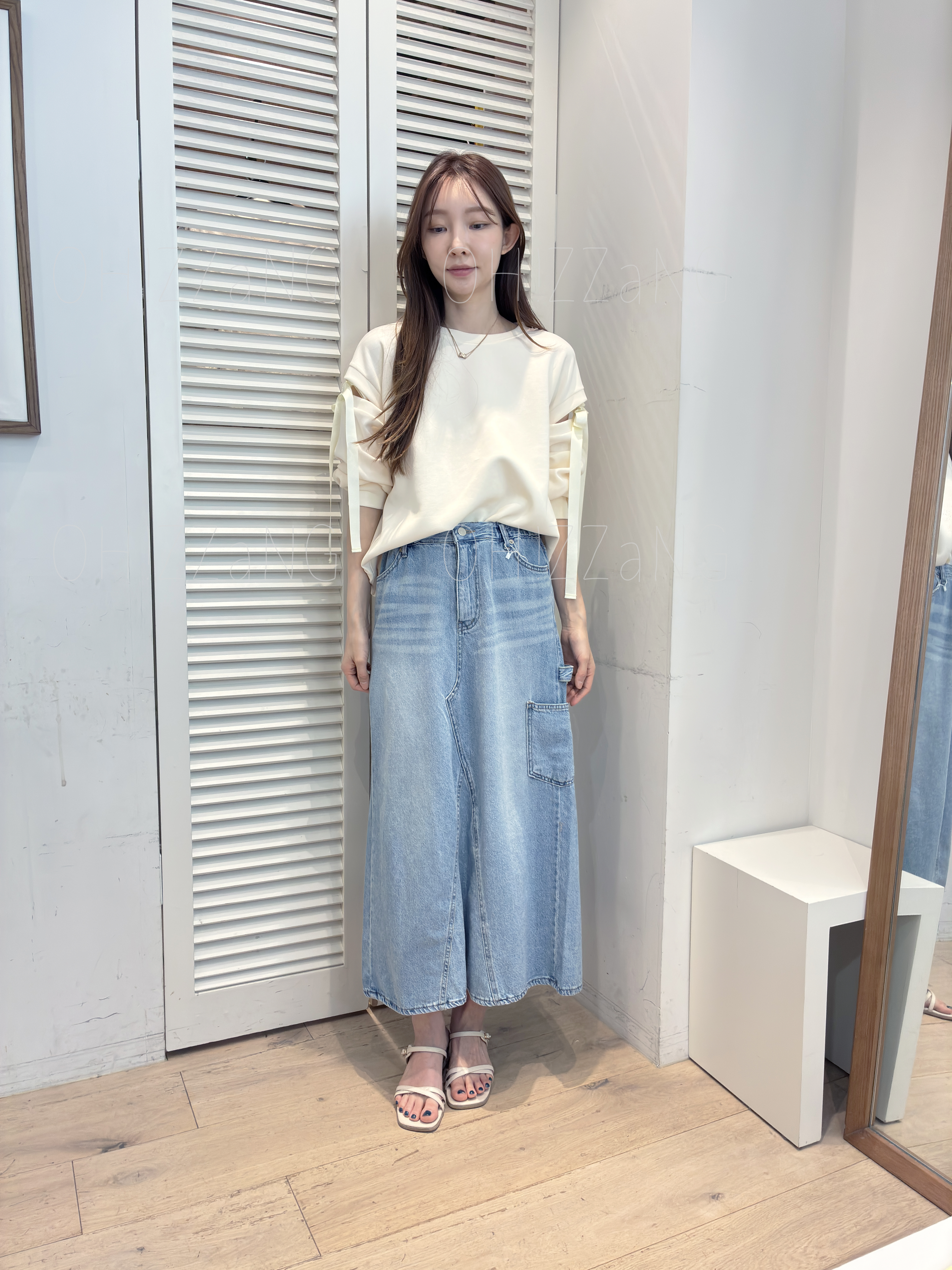 FV17_04  大A-CUT 牛仔長裙 