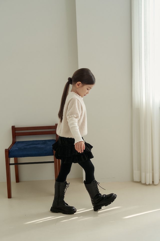 Momoann | Velvet-style tiered pants