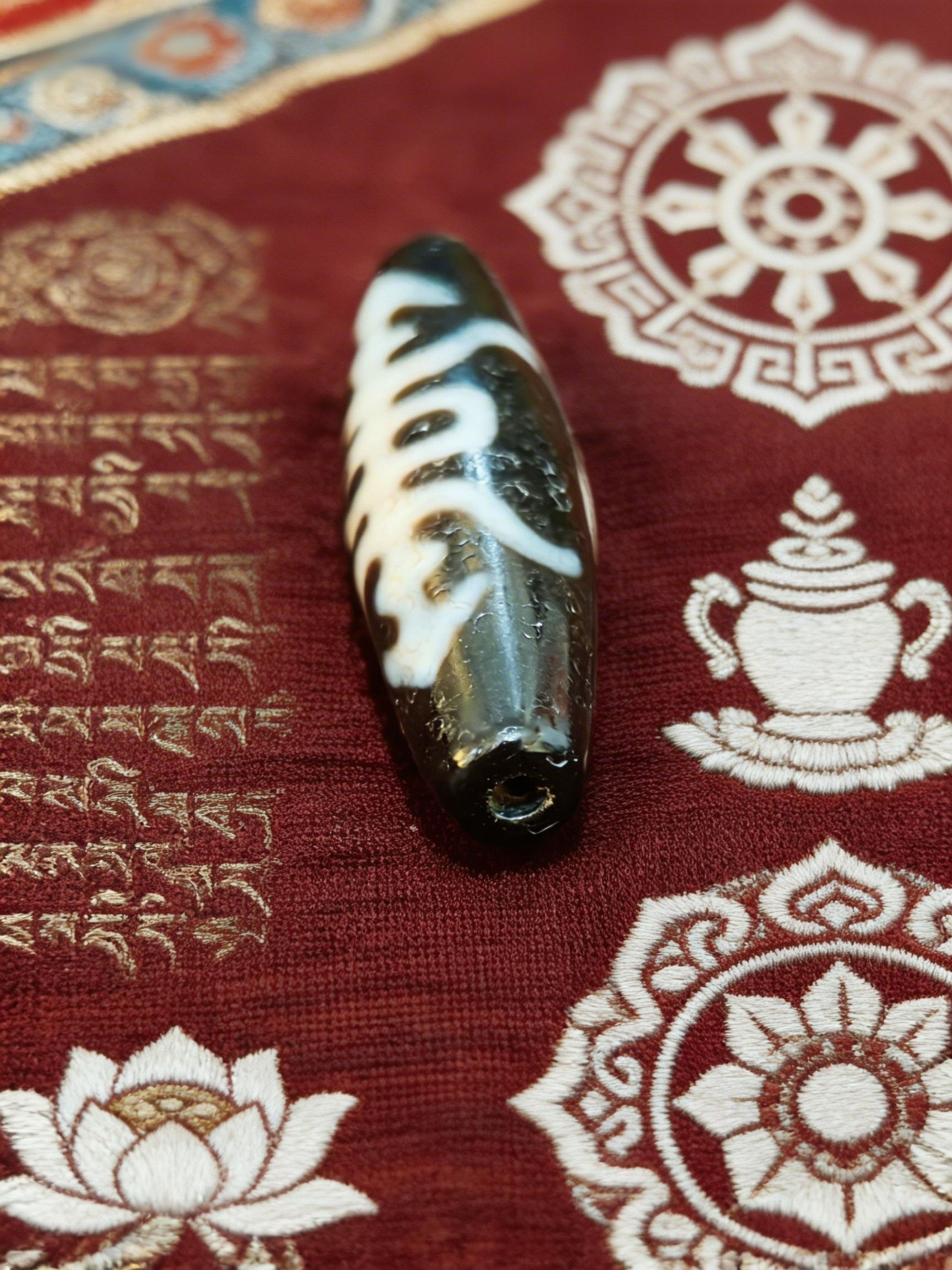 「黑白福壽天珠」26038