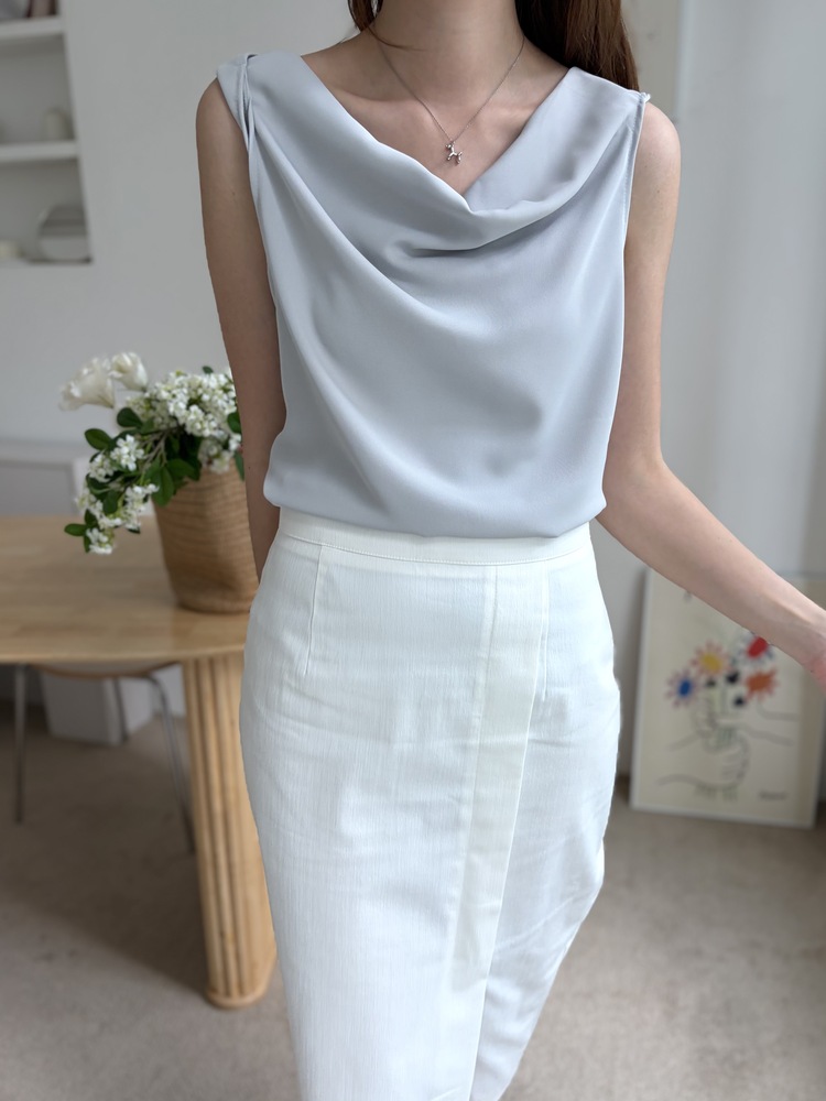 Twisted Strap Tank Top (Misty Blue)