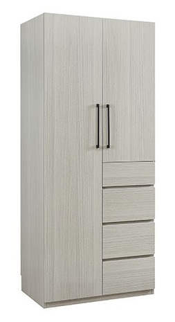 HH-233-238淺灰木紋色雙門四斗衣櫃