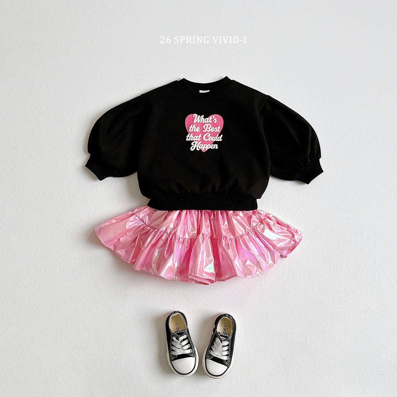 🌸預訂 韓國直送🌸🇰🇷VIVIDI三色雷射閃亮荷葉邊層疊短裙