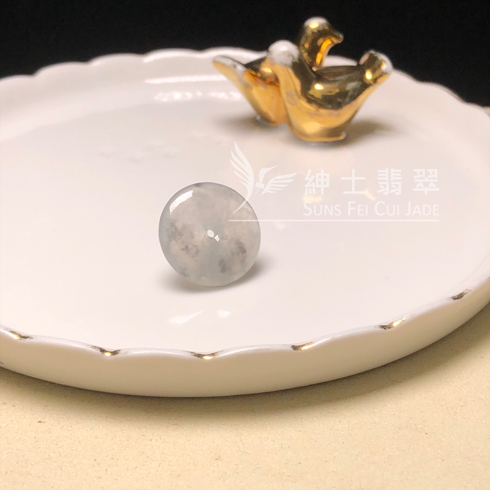  B07604 冰烏雞平安扣