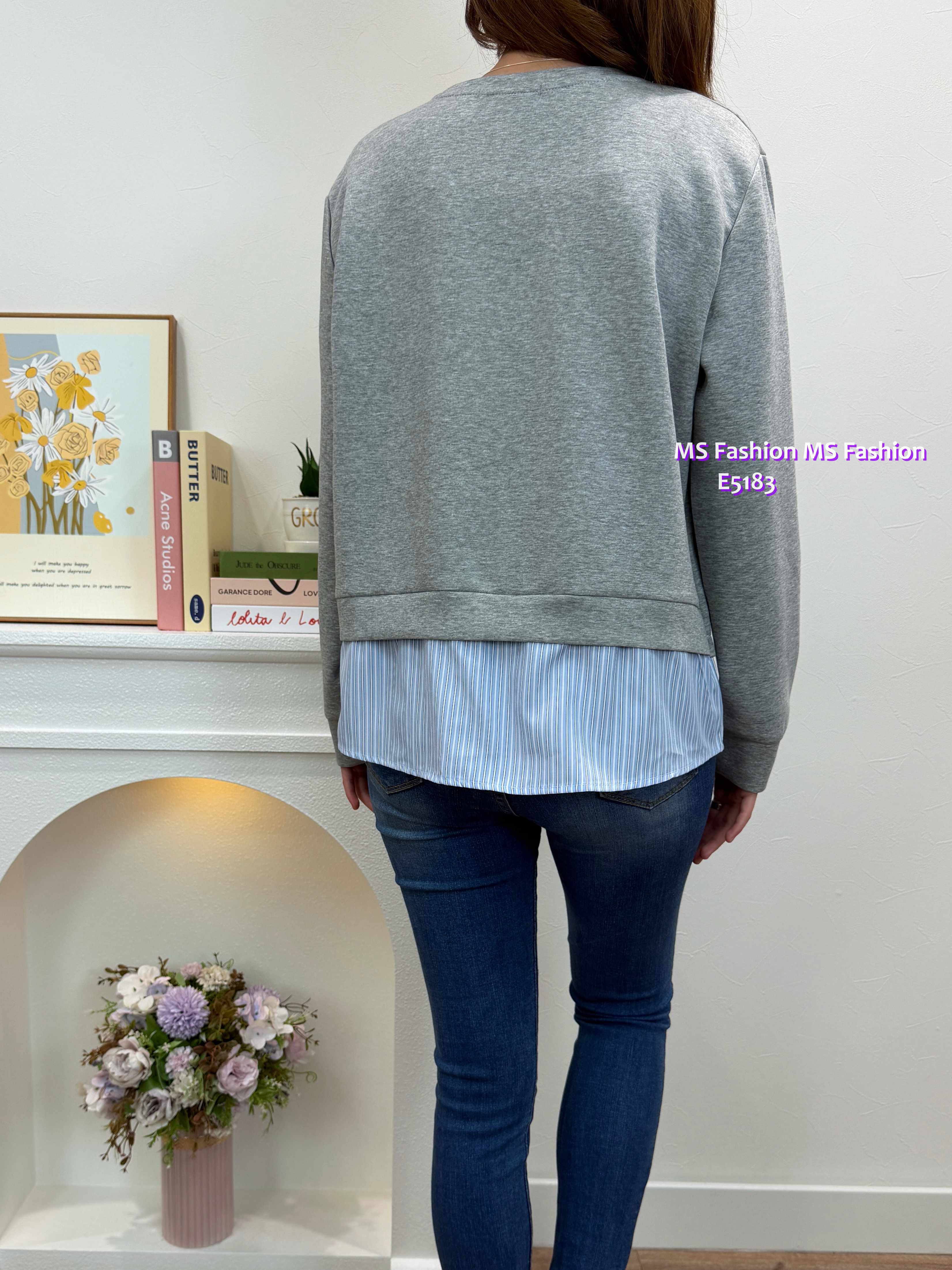 E5183 拼條子pattern top