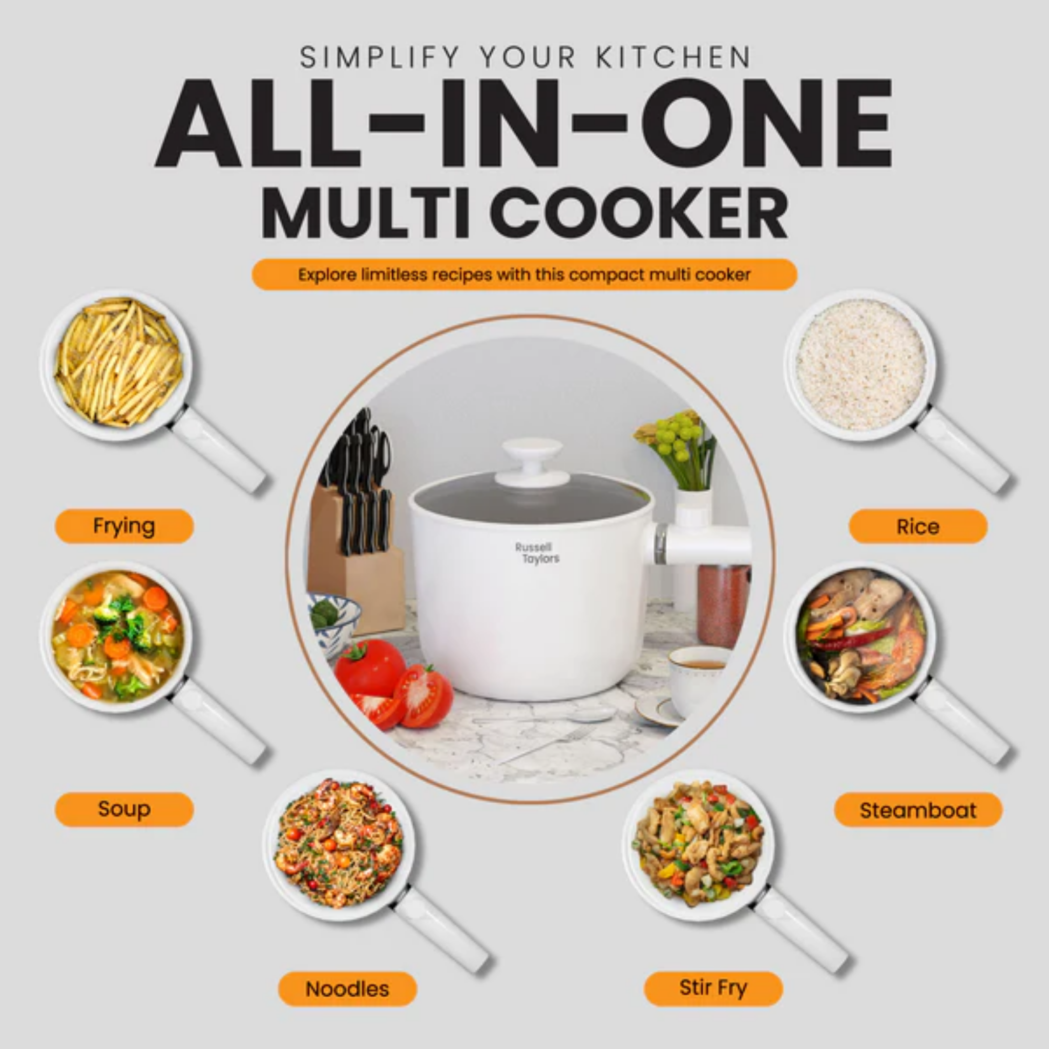 Russell Taylors 1.5L Multi Cooker (MC15)