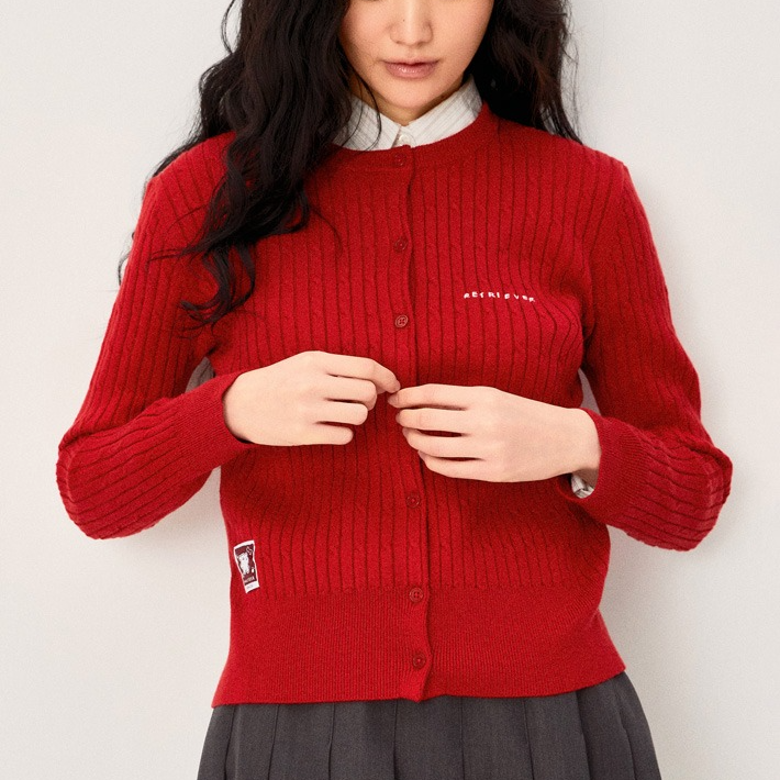 [Maltese & Retriever x SPAO] Cable Round Neck Cardigan (2款)