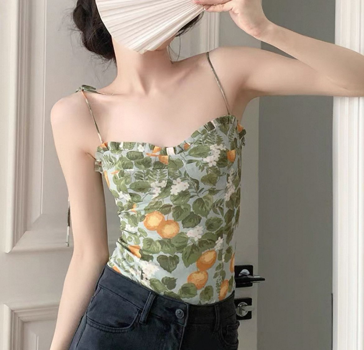 TP263复古碎花上衣