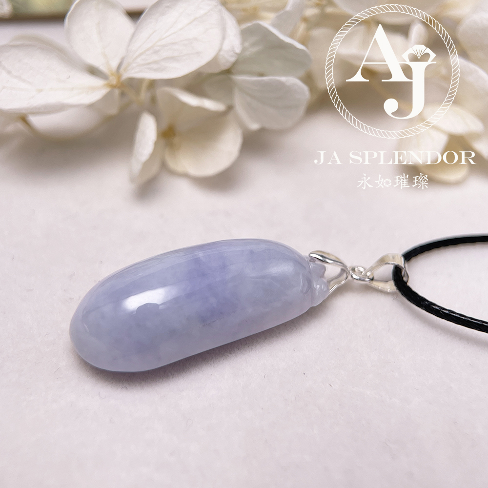 JN-1631 天然翡翠A玉 冰糯濃紫玉福瓜（萬壽果）吊墜