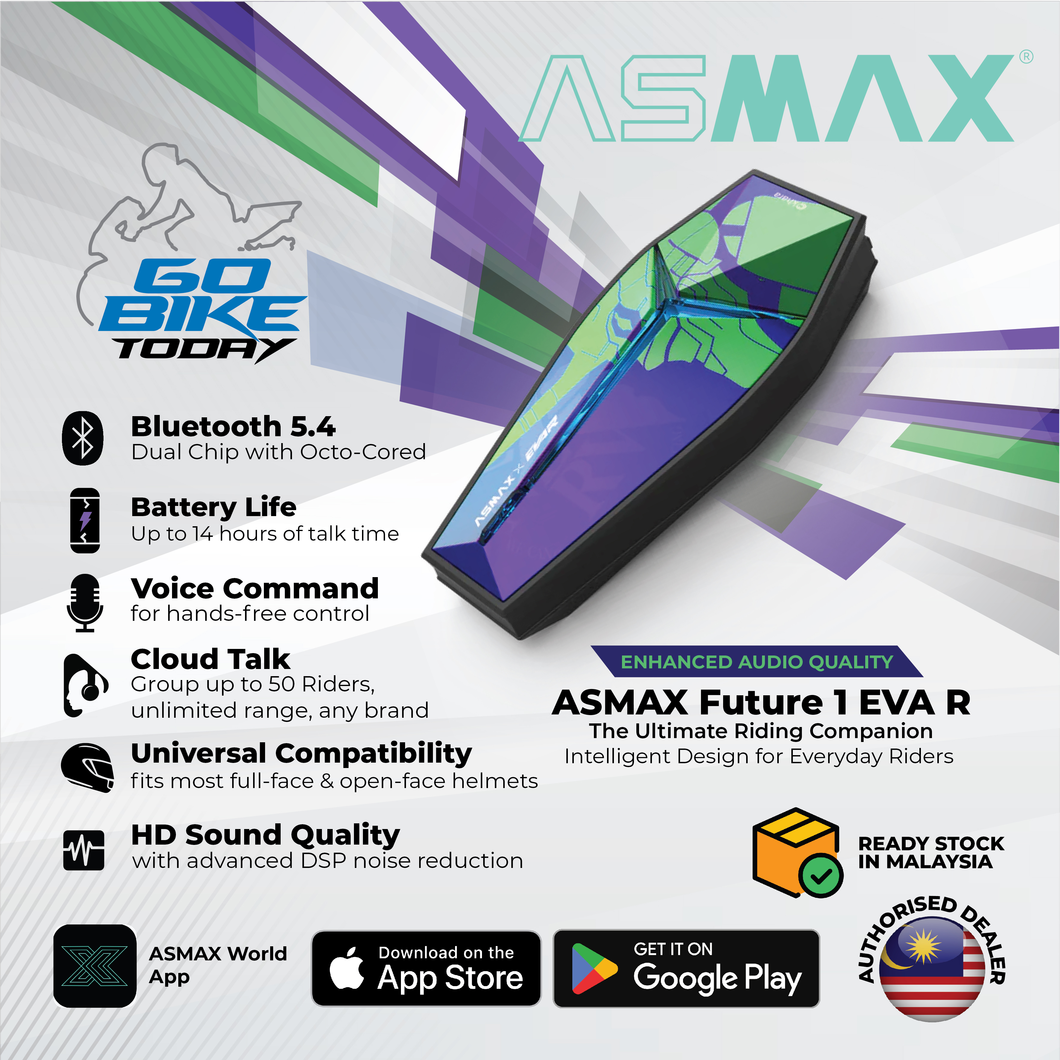  ASMAX MESH INTERCOM - Future 1 X EVA R  [MCMC APPROVED]