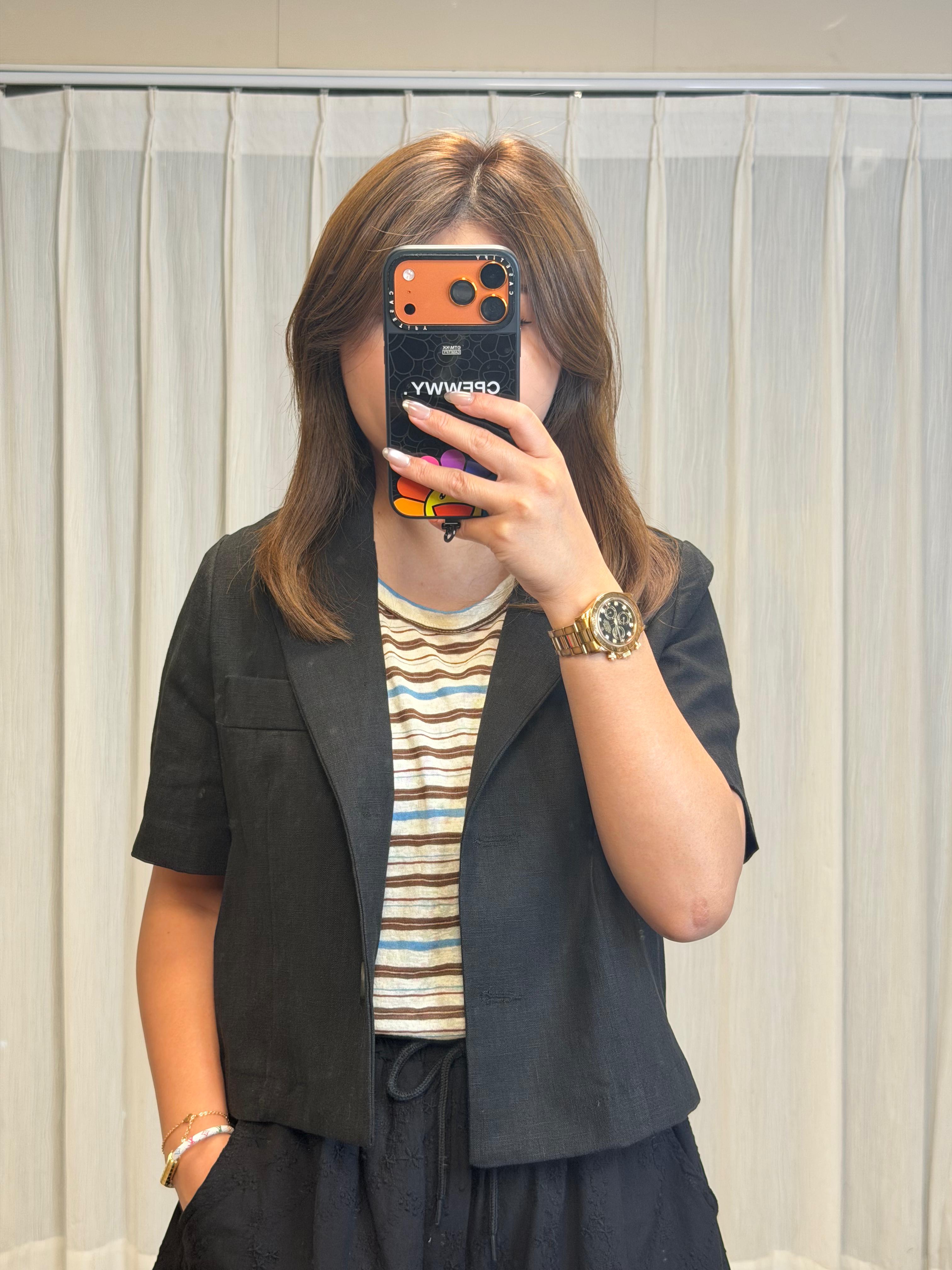 #221119 麻質短外套