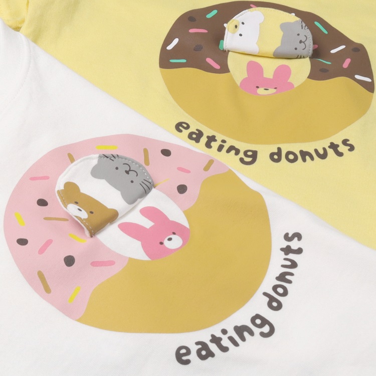 🆕【⭐訂購⭐】🌀 🇯🇵 日本直送 可愛甜甜圈 動物 揭蓋設計 短袖T恤［2款選］🌀 [ELDA-0068][260508]
