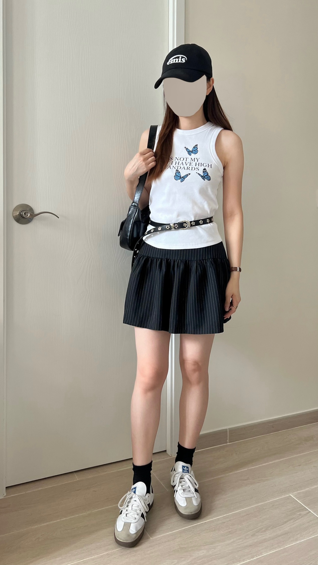 顯瘦條紋短裙 現貨