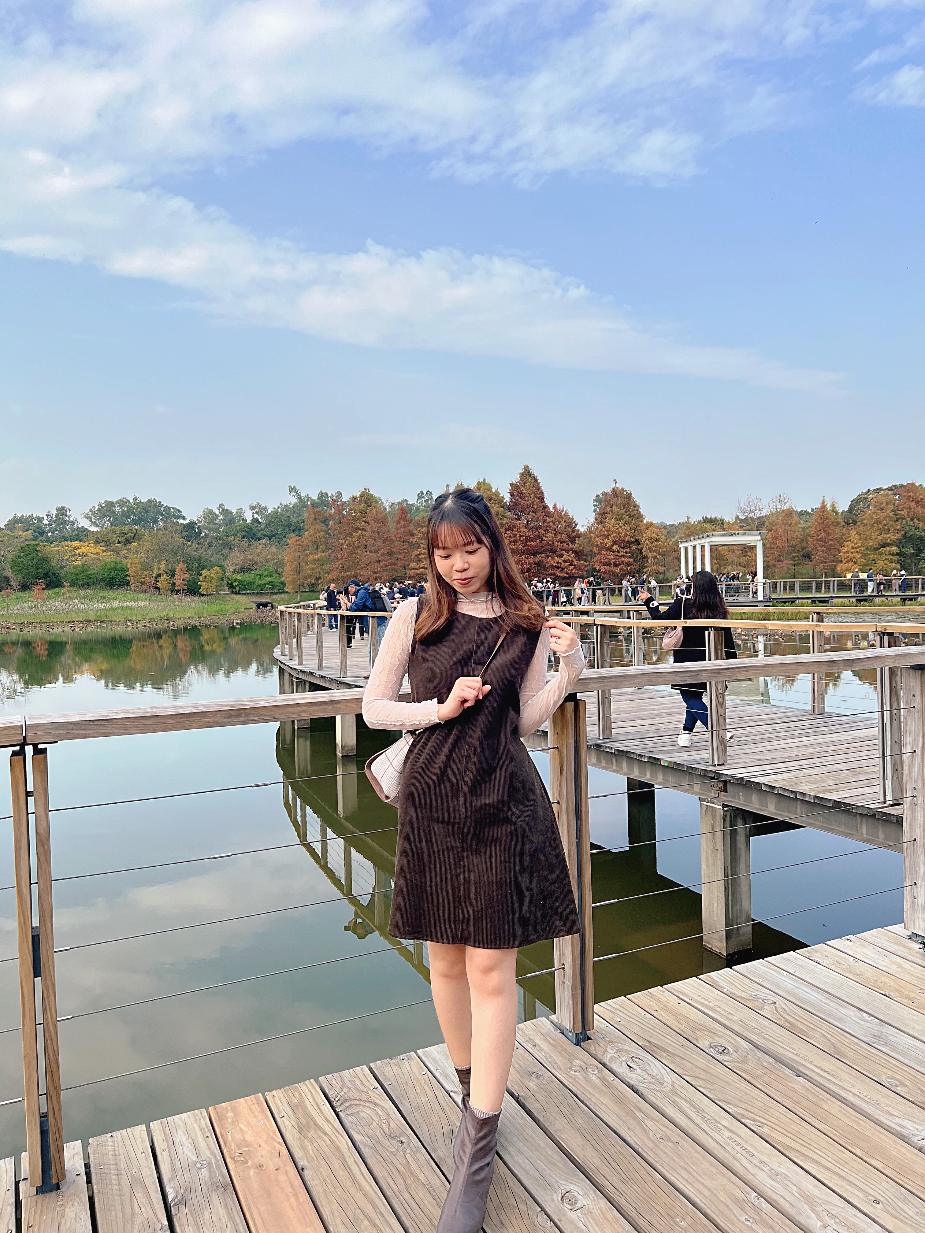 <限量現貨> <KR> 秋冬燈心絨後綁蝴蝶OPS*black