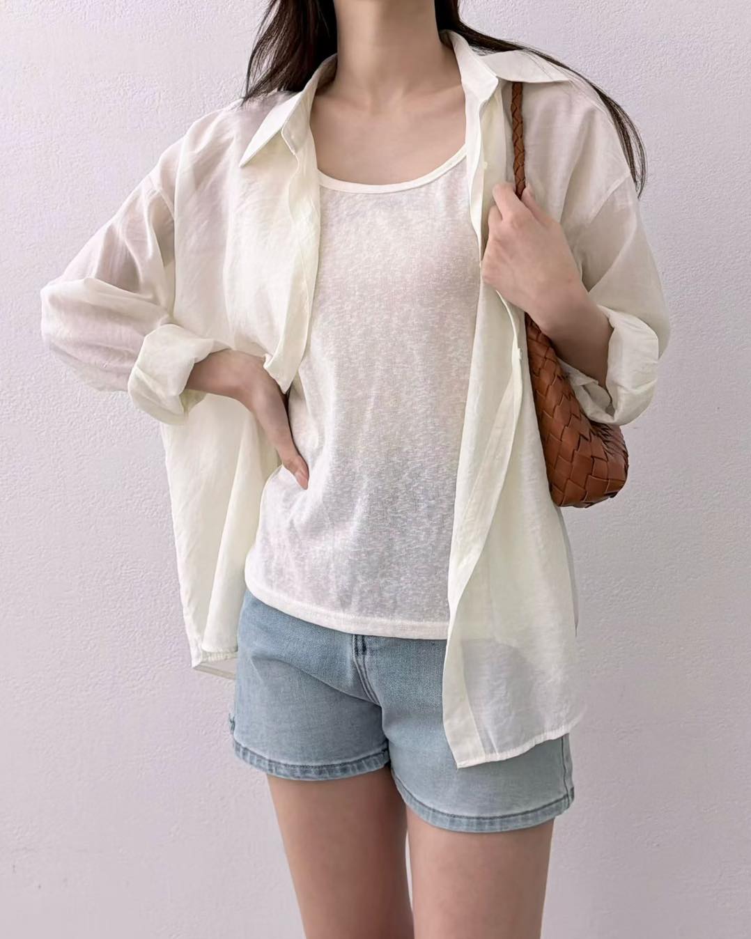 超薄防曬衫+吊帶打底