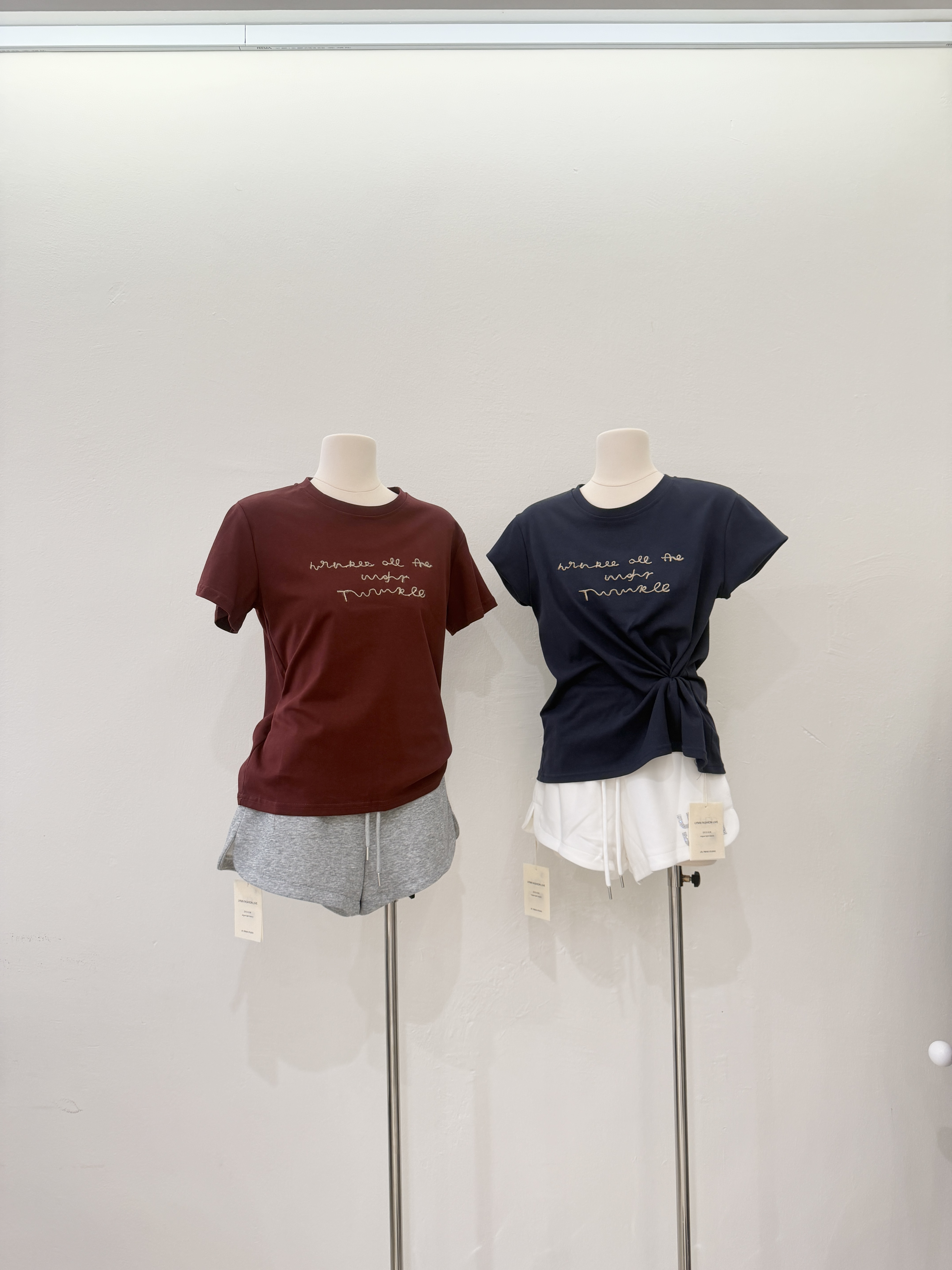 6727 韩系工艺刺绣字母短袖